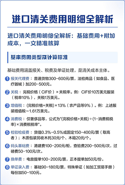 进口清关费用明细